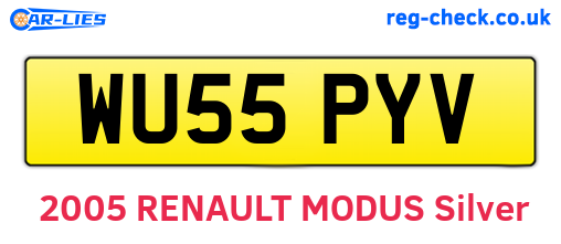 WU55PYV are the vehicle registration plates.
