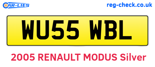 WU55WBL are the vehicle registration plates.