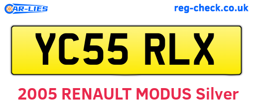 YC55RLX are the vehicle registration plates.