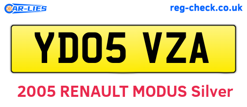 YD05VZA are the vehicle registration plates.