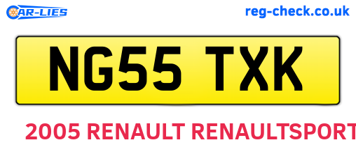 NG55TXK are the vehicle registration plates.