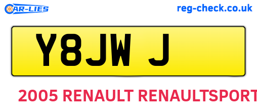 Y8JWJ are the vehicle registration plates.