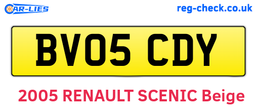 BV05CDY are the vehicle registration plates.