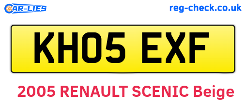 KH05EXF are the vehicle registration plates.