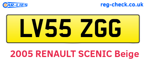 LV55ZGG are the vehicle registration plates.
