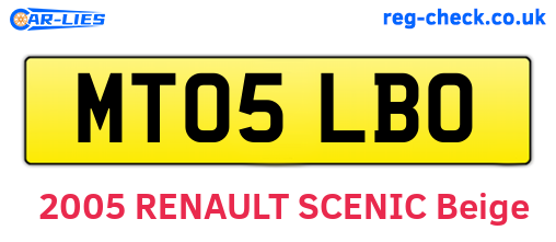 MT05LBO are the vehicle registration plates.