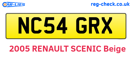NC54GRX are the vehicle registration plates.