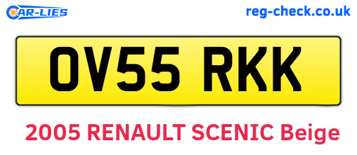OV55RKK are the vehicle registration plates.