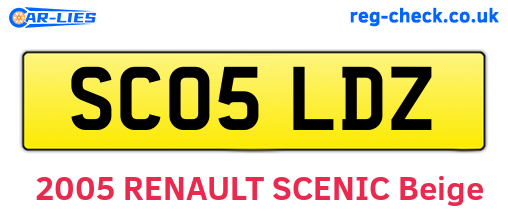 SC05LDZ are the vehicle registration plates.