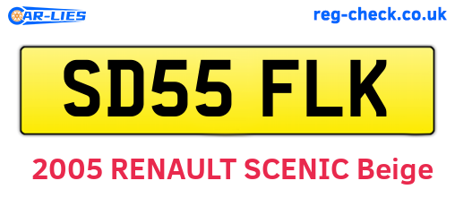 SD55FLK are the vehicle registration plates.