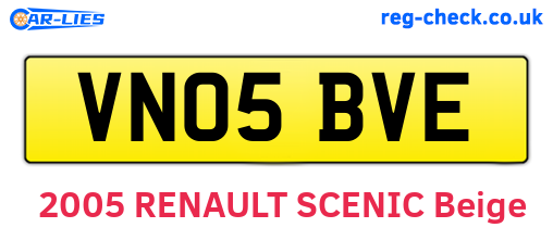 VN05BVE are the vehicle registration plates.