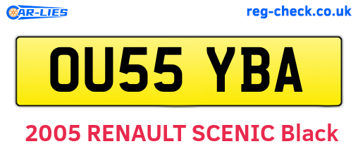 OU55YBA are the vehicle registration plates.