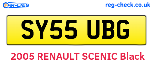 SY55UBG are the vehicle registration plates.