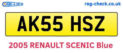 AK55HSZ are the vehicle registration plates.