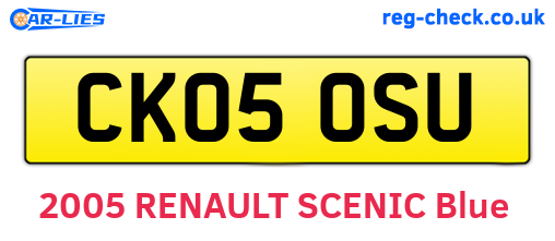 CK05OSU are the vehicle registration plates.