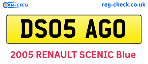 DS05AGO are the vehicle registration plates.