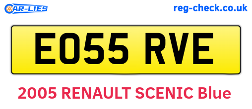 EO55RVE are the vehicle registration plates.