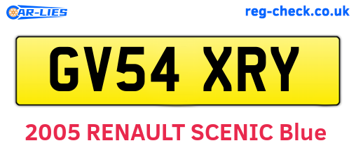 GV54XRY are the vehicle registration plates.