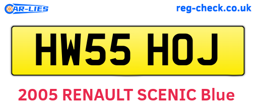 HW55HOJ are the vehicle registration plates.