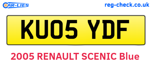 KU05YDF are the vehicle registration plates.