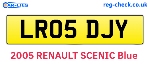 LR05DJY are the vehicle registration plates.