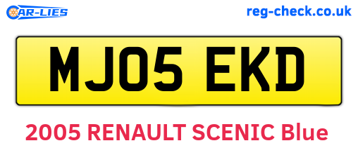 MJ05EKD are the vehicle registration plates.
