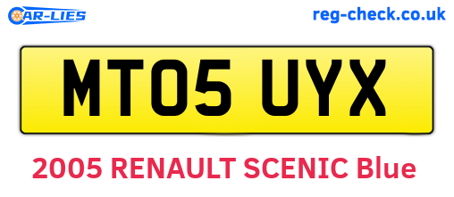 MT05UYX are the vehicle registration plates.