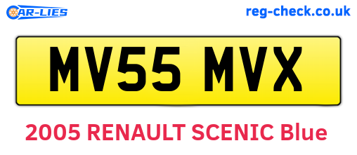 MV55MVX are the vehicle registration plates.