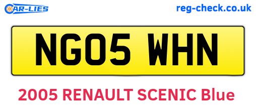 NG05WHN are the vehicle registration plates.