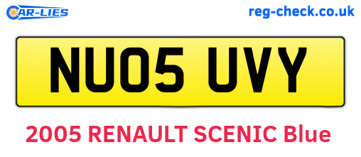 NU05UVY are the vehicle registration plates.
