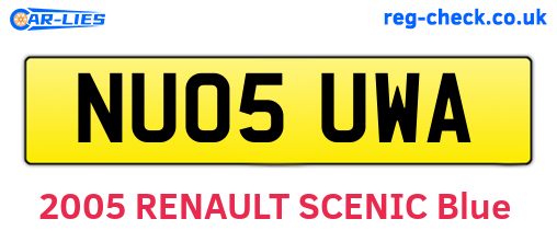 NU05UWA are the vehicle registration plates.