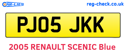 PJ05JKK are the vehicle registration plates.