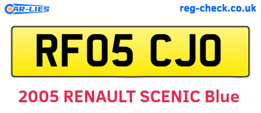 RF05CJO are the vehicle registration plates.