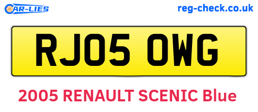 RJ05OWG are the vehicle registration plates.