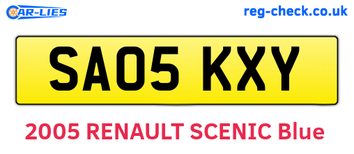 SA05KXY are the vehicle registration plates.