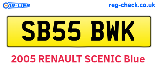SB55BWK are the vehicle registration plates.