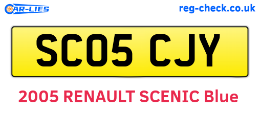 SC05CJY are the vehicle registration plates.
