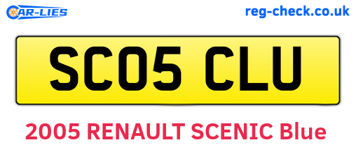 SC05CLU are the vehicle registration plates.