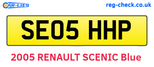 SE05HHP are the vehicle registration plates.
