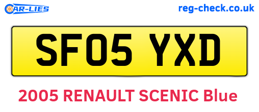 SF05YXD are the vehicle registration plates.