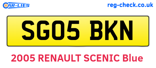 SG05BKN are the vehicle registration plates.