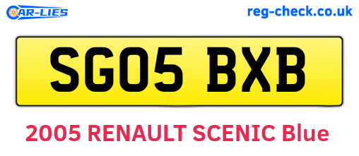 SG05BXB are the vehicle registration plates.