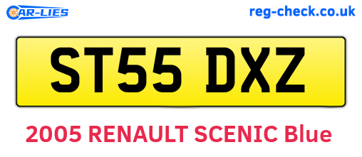 ST55DXZ are the vehicle registration plates.