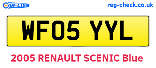 WF05YYL are the vehicle registration plates.