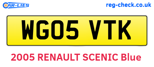 WG05VTK are the vehicle registration plates.