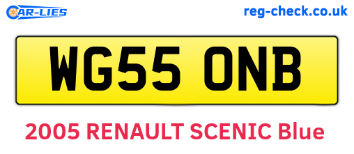 WG55ONB are the vehicle registration plates.