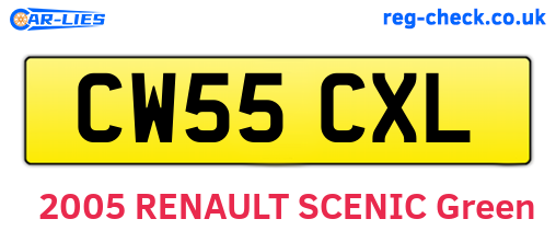 CW55CXL are the vehicle registration plates.