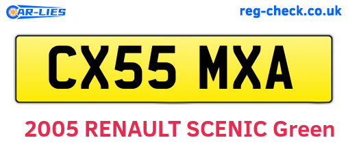 CX55MXA are the vehicle registration plates.
