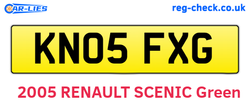 KN05FXG are the vehicle registration plates.
