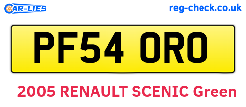 PF54ORO are the vehicle registration plates.